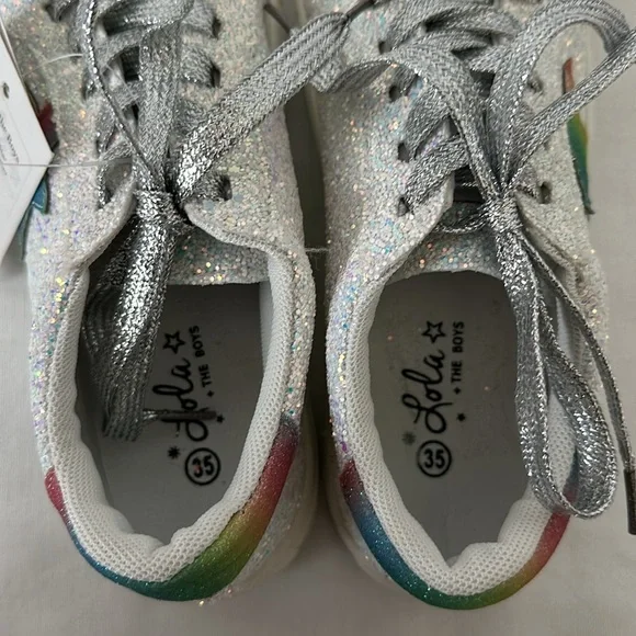 NWT Lola & The Boys Star Glitter Sneakers - Picture 4 of 4